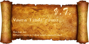 Vavra Tibériusz névjegykártya